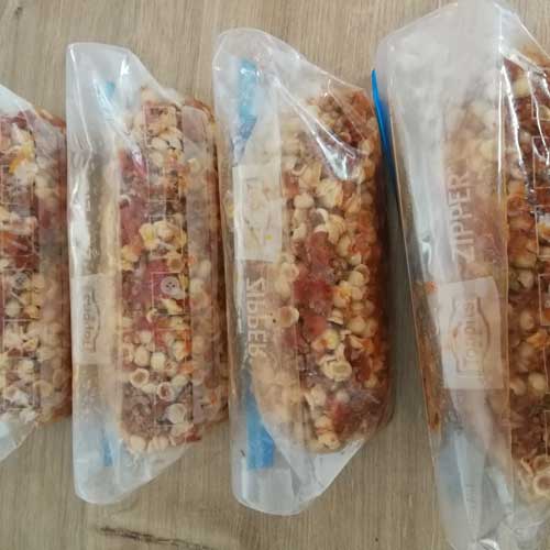 4 Säcke à 400 Gramm waren im Rucksack