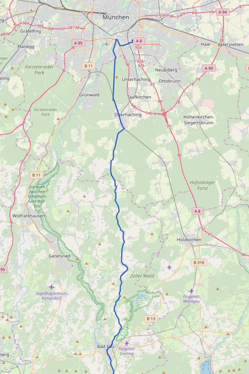Das erste Teilstück nach Bad Tölz