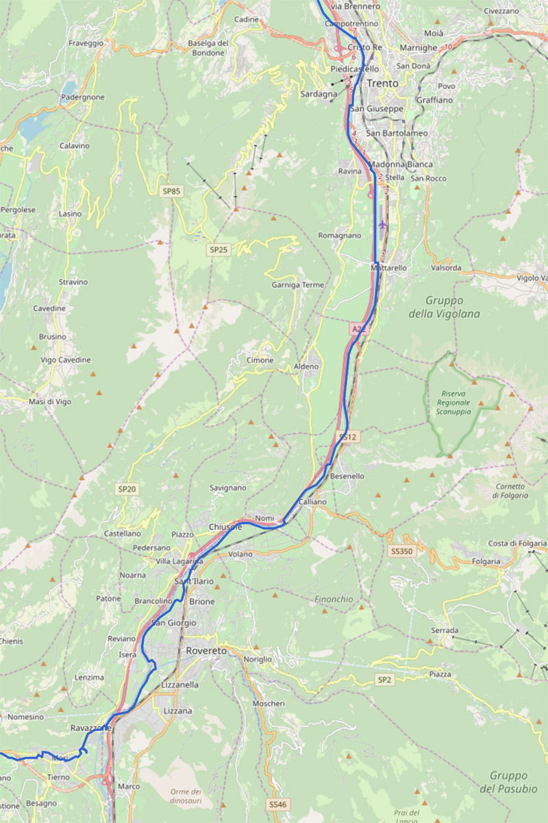 Es zieht sich bis Rovereto